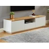Image de Meuble TV AMANI - 2 portes & 1 tiroir - MDF - Coloris: Blanc laqué et chêne