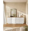 Image de Buffet AMANI - 4 portes & 1 tiroir - MDF - Coloris: Blanc laqué et Chêne