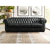 Image de Canapé chesterfield 4 places BRENTON 100% cuir de buffle - Vert empire
