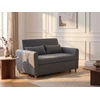 Image de Canapé 2 places convertible en tissu gris AYLA
