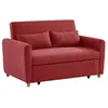 Image de Canapé 2 places convertible en tissu rouge AYLA