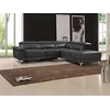 Image de Canapé d'angle droit relax électrique en cuir gris anthracite PASCALINE