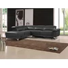 Image de Canapé d'angle gauche relax électrique en cuir gris anthracite PASCALINE