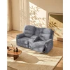 Image de Canapé 2 places relax électrique avec tablette en tissu gris NEVERS