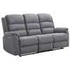 Image de Canapé 3 places relax électrique avec tablette en tissu gris NEVERS