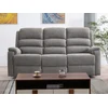 Image de Canapé 3 places relax électrique avec tablette en tissu gris NEVERS