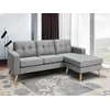Image de Canapé d'angle réversible en tissu gris chiné BARTOLOME
