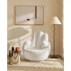 Image de Fauteuil main pivotant CATCHY en fausse fourrure - Blanc
