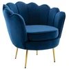 Image de Fauteuil coquillage en velours bleu nuit DANDELION