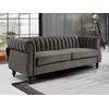 Image de Canapé chesterfield 3 places en velours TRUMBO - Gris
