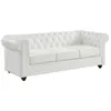 Image de Canapé 3 places en cuir de buffle blanc CHESTERFIELD