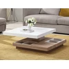 Image de Table basse - Plateau pivotant - MDF laqué blanc et chêne - FAUSTO II