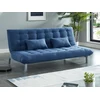 Image de Canapé 3 places convertible clic clac en tissu HORNET - Bleu
