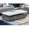 Image de Table basse avec 2 tiroirs en MDF - Béton et blanc - FELIX