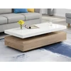 Image de Table basse avec 2 tiroirs en MDF - Naturel clair et blanc - FELIX