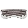 Image de Canapé dangle relax gris et blanc en microfibre et simili TOLZANO