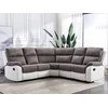 Image de Canapé d'angle relax gris et blanc en microfibre et simili TOLZANO