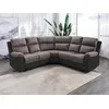 Image de Canapé D'angle Relax Gris Et Noir En Microfibre Et Simili Tolzano