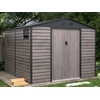 Image de Abri de jardin métal en acier galvanisé effet bois gris 8,94 m² - ADELMO