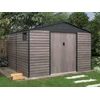 Image de Abri de jardin métal en acier galvanisé effet bois gris 10,98 m² - ADELMO