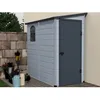 Image de Abri de jardin en résine adossé gris clair 209 m² - ALBERTO