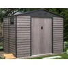 Image de Abri De Jardin Métal En Acier Galvanisé Effet Bois Gris 5,40 M² - Adelmo