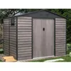 Image de Abri de jardin métal en acier galvanisé effet bois gris 540 m² - ADELMO