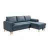 Image de Canapé dangle convertible et réversible en tissu bleu canard avec coffre de rangement KORI