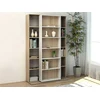 Image de Bibliothèque coulissante avec 18 niches - Naturel et blanc - PRALI