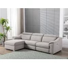 Image de Canapé d'angle relax électrique en tissu gris clair PEDRERA - Angle gauche
