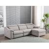 Image de Canapé d'angle relax électrique en tissu gris clair PEDRERA - Angle droit