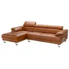 Image de Canapé dangle gauche en cuir premium camel EXCELSIORA