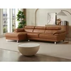 Image de Canapé d'angle gauche en cuir premium camel EXCELSIORA