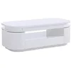 Image de Table basse 4 portes et 1 tiroir avec LEDs en MDF - Blanc laqué - VANDANA