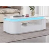 Image de Table basse 4 portes et 1 tiroir avec LEDs en MDF - Blanc laqué - VANDANA