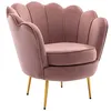 Image de Fauteuil coquillage en velours rose DANDELION