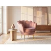 Image de Fauteuil coquillage en velours rose DANDELION