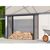 Image de Abri bûches métal en acier galvanisé effet bois 3,27 m3 - 4 stères - L242 x P89 x H190 cm - WINWOOD