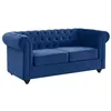 Image de Canapé 2 places CHESTERFIELD - Velours bleu roi