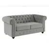 Image de Canapé 2 places CHESTERFIELD - Velours gris clair