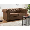 Image de Canapé 2 places CHESTERFIELD en microfibre aspect cuir vieilli