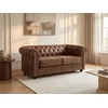 Image de Canapé 2 places CHESTERFIELD en microfibre aspect cuir vieilli