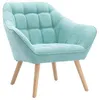 Image de Fauteuil en tissu vert deau CASERTA