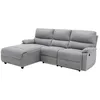 Image de Canapé dangle gauche relax électrique en tissu gris clair LUNANO