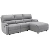 Image de Canapé dangle droit relax électrique en tissu gris clair LUNANO