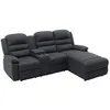 Image de Canapé dangle droit relax en tissu anthracite MACEDONIA