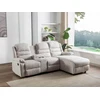 Image de Canapé d'angle droit relax en tissu beige MACEDONIA