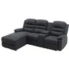 Image de Canapé dangle gauche relax en tissu anthracite MACEDONIA