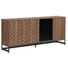 Image de Buffet 3 portes et 3 tiroirs - MDF - Naturel et noir - CARATANA