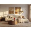 Image de Canapé d'angle droit convertible en velours côtelé beige AMELIA